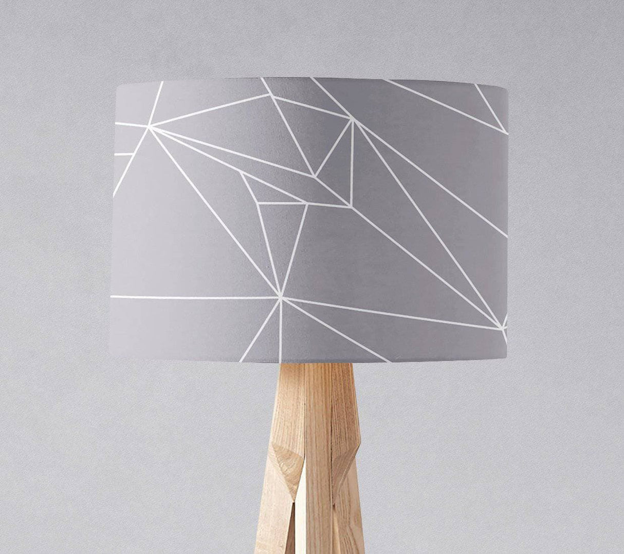 Shadowbright Grey and White Lines Geometric Design Lampshade