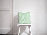 Shadowbright Mint Green Cushion with Gold/White Spotted Design, Throw Pillow