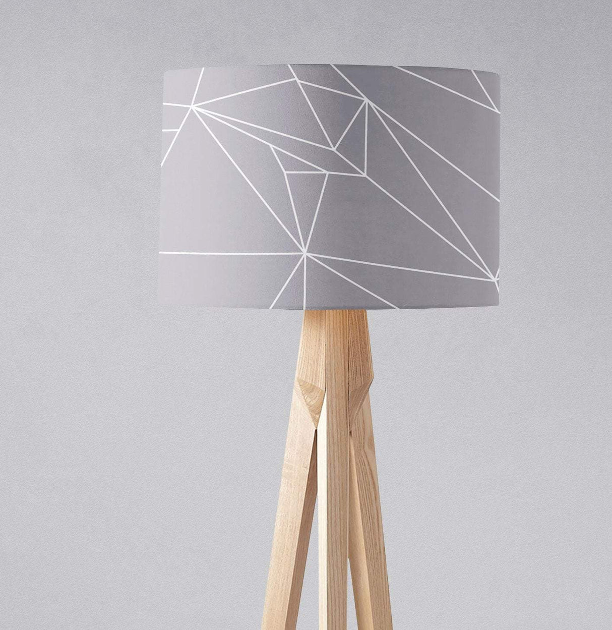 Shadowbright Grey and White Lines Geometric Design Lampshade