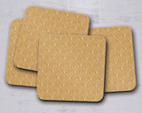 Shadowbright Gold and White Contemporary Design Coasters, 9cm x 9cm