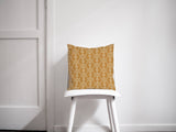 Shadowbright Gold and White Art Nouveau Design Cushion, Throw Pillow