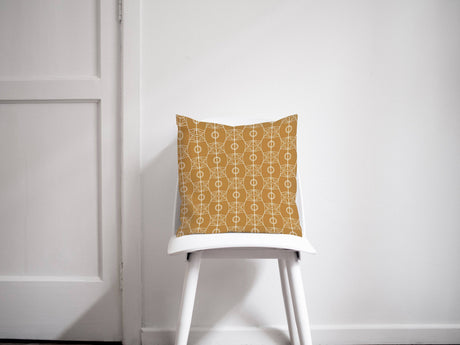 Shadowbright Gold and White Art Nouveau Design Cushion, Throw Pillow