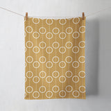 Shadowbright Gold and White Retro Design Tea Towel, Dish/Kitchen Towel