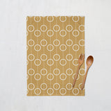 Shadowbright Gold and White Retro Design Tea Towel, Dish/Kitchen Towel