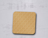 Shadowbright Gold and White Contemporary Design Coasters, 9cm x 9cm