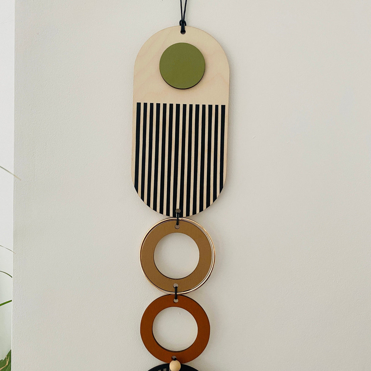 Modern Geometric Wood Wall Art | Slim Centrepiece Tapestry Decor