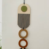 Modern Geometric Wood Wall Art | Slim Centrepiece Tapestry Decor