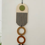 Modern Geometric Wood Wall Art | Slim Centrepiece Tapestry Decor