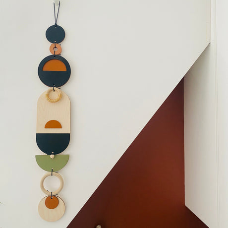 Modern Slim Wood Wall Art – Geometric Artwork Minimal Home Decor