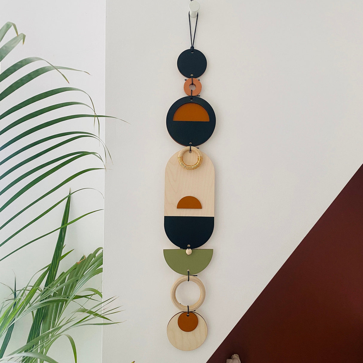 Modern Slim Wood Wall Art – Geometric Artwork Minimal Home Decor