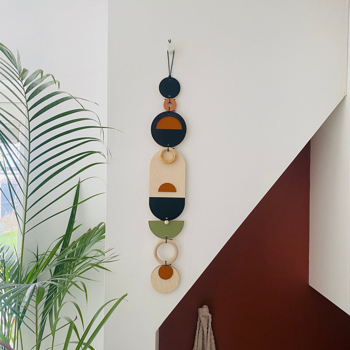 Modern Slim Wood Wall Art – Geometric Artwork Minimal Home Decor