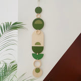 Stylish Green Geometric Wall Art - 68 × 10 cm