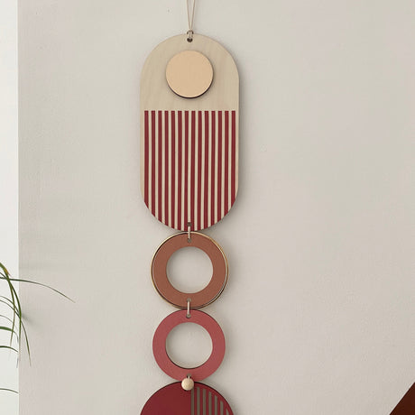 Pink Modern Wood Wall Art - Geometric Artwork