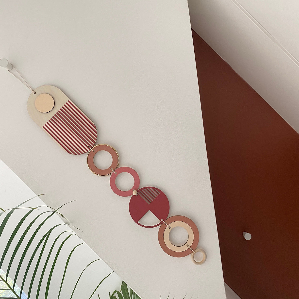 Pink Modern Wood Wall Art - Geometric Artwork