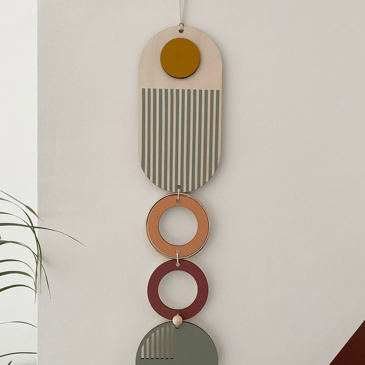 Muted Modern Wall Art - 68cm length 10cm wide.