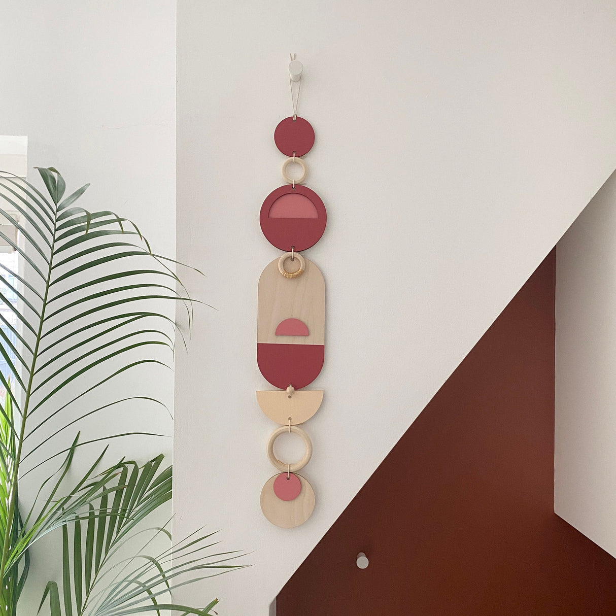 Pink Modern Wall Art - 68cm length 10cm wide