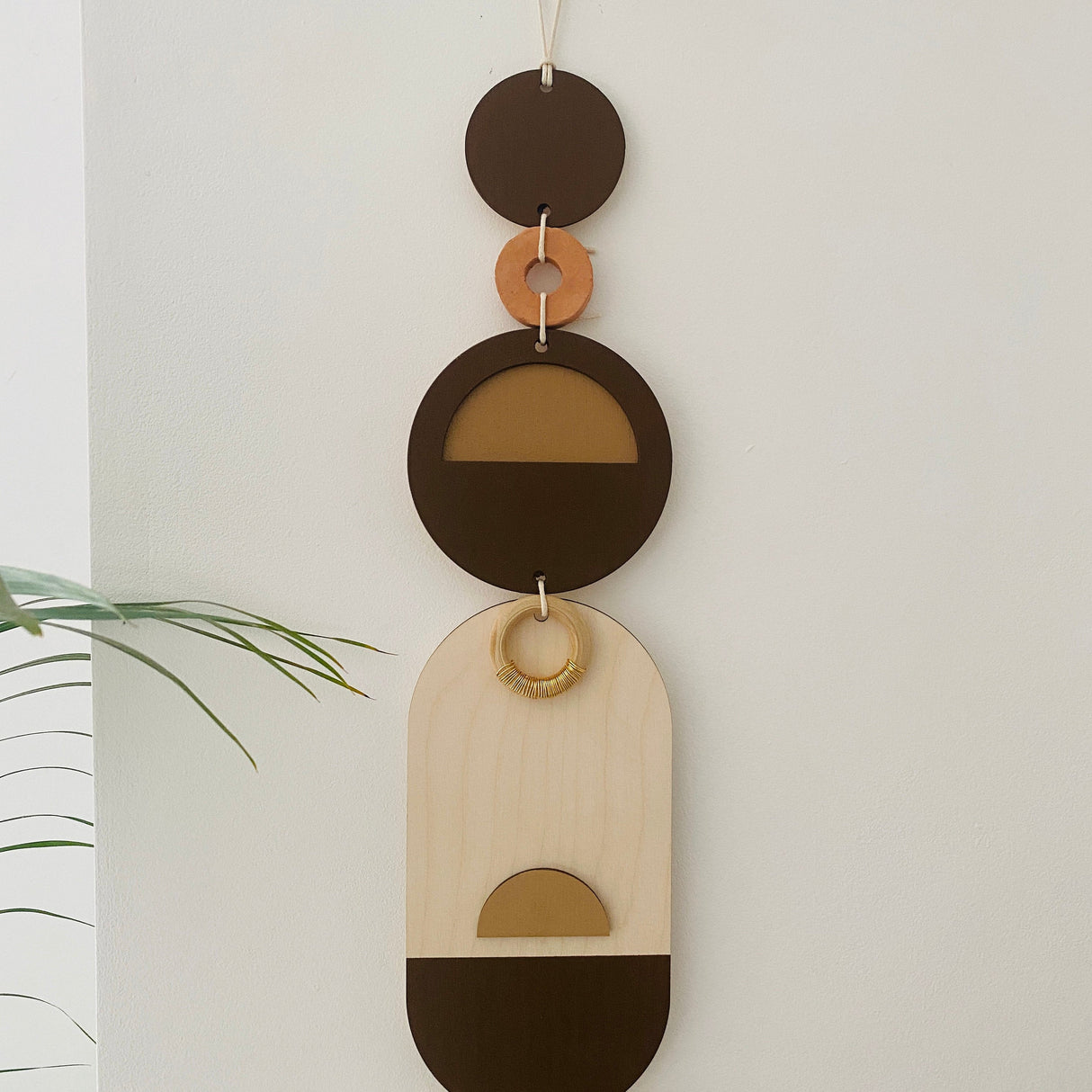 Brown Modern Wall Art - 68cm in length 10cm wide