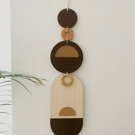 Brown Modern Wall Art - 68cm in length 10cm wide