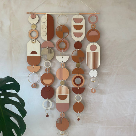 Large Modern Geometric Wall Art | Warm Tones Big Wall Tapestry