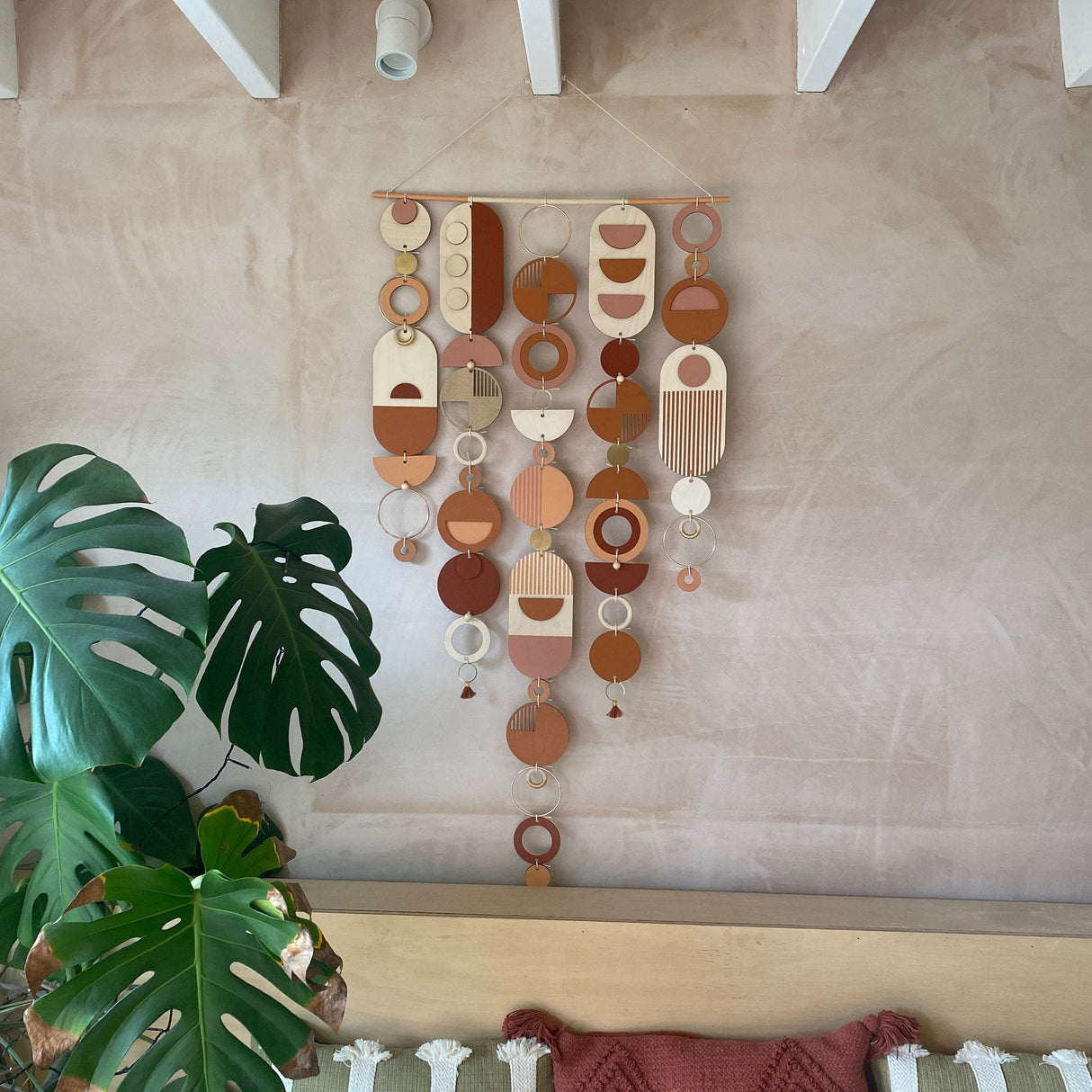 Large Modern Geometric Wall Art | Warm Tones Big Wall Tapestry
