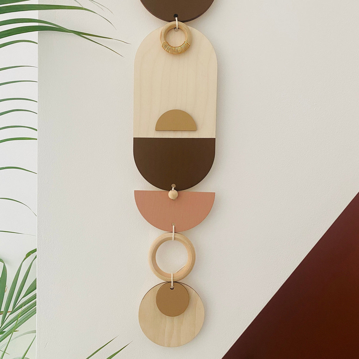 Brown Modern Wall Art - 68cm in length 10cm wide