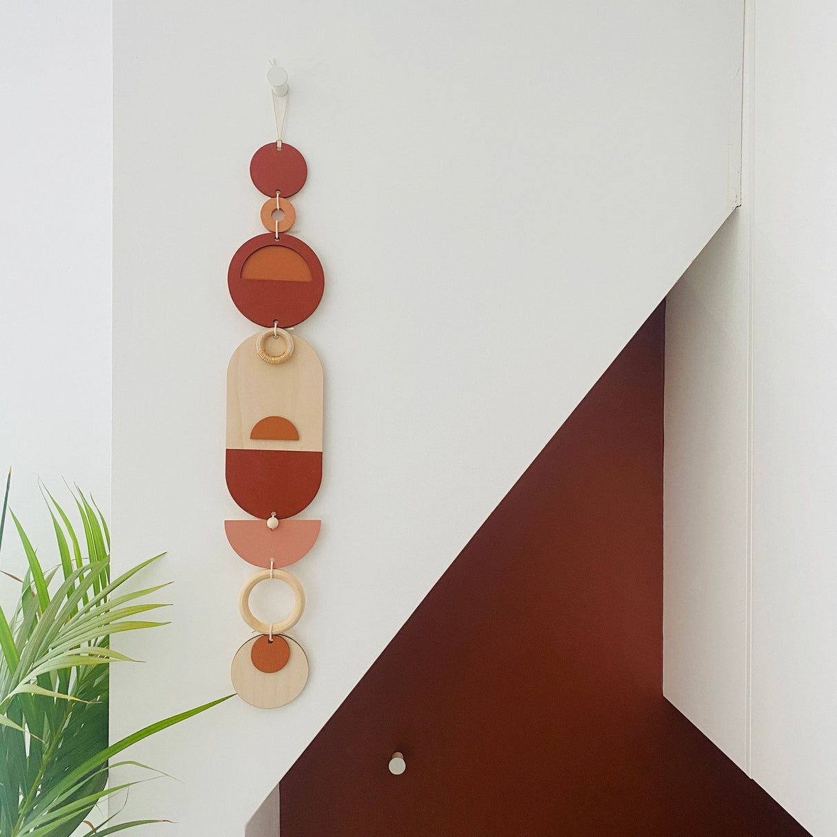Bauhaus Wall Art – Geometric Warm Wood Décor