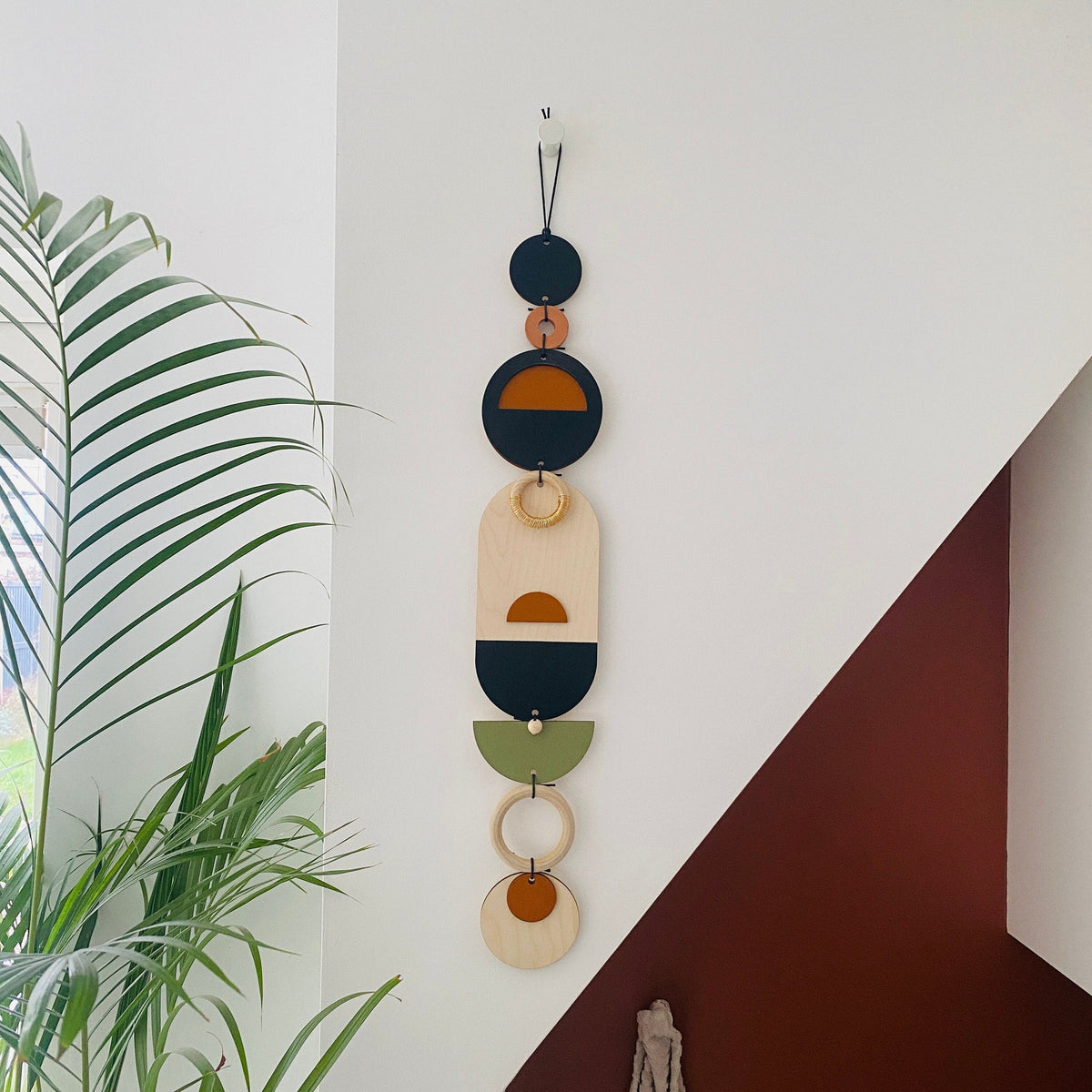 Modern Slim Wood Wall Art – Geometric Artwork Minimal Home Decor