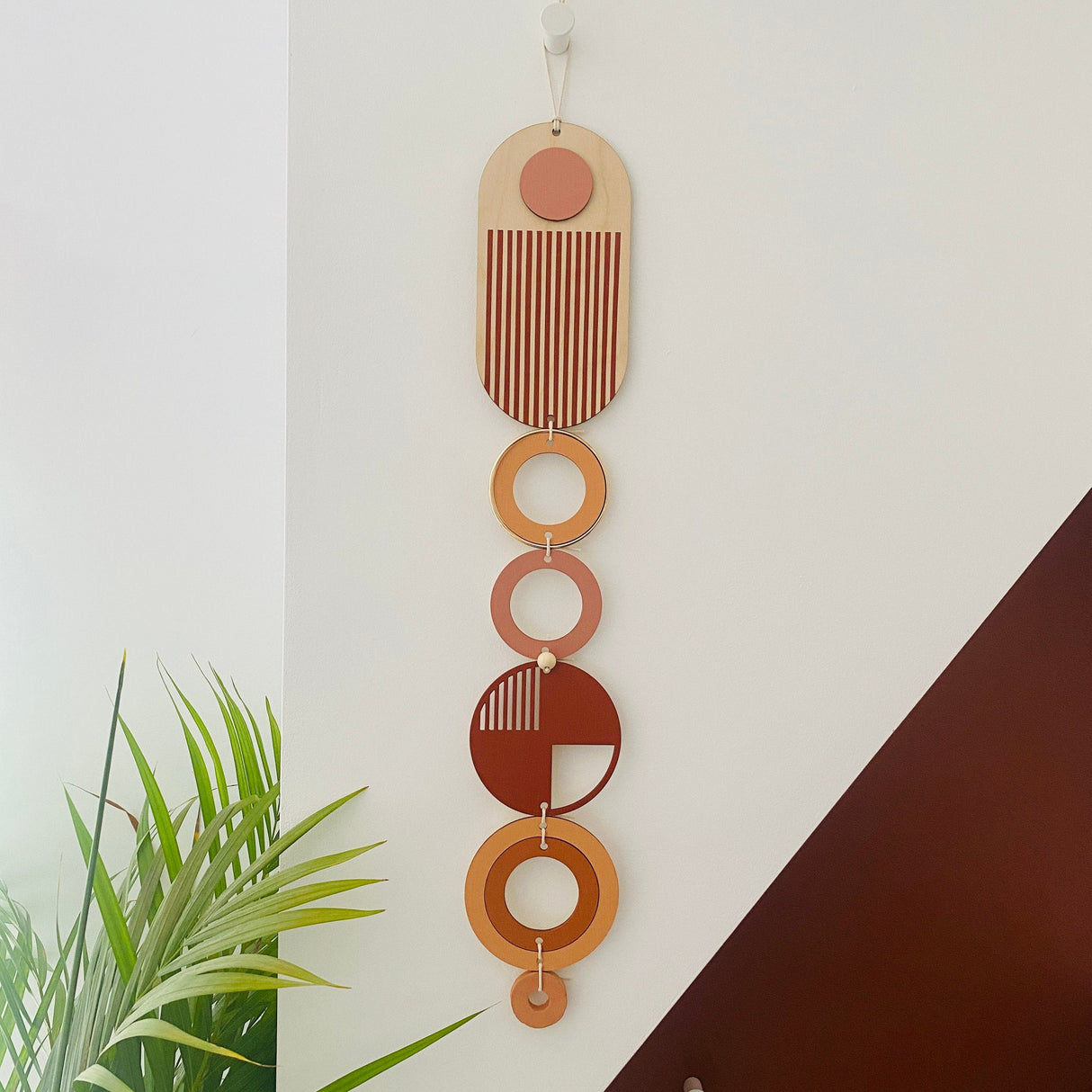 Medium Lines Modern Art Wood Wall Hanging