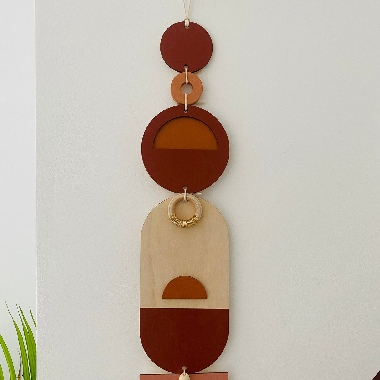 Bauhaus Wall Art – Geometric Warm Wood Décor