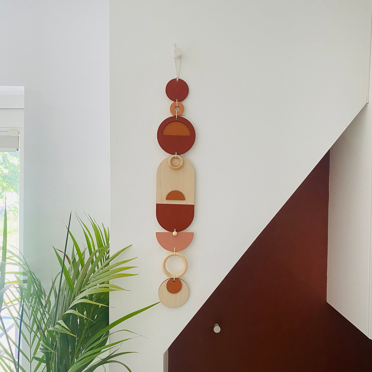 Bauhaus Wall Art – Geometric Warm Wood Décor