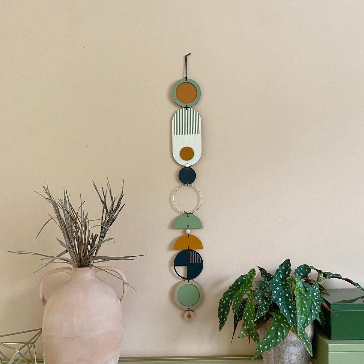 Slim Geometric Wood Wall Art | Modern Centre Piece Tapestry