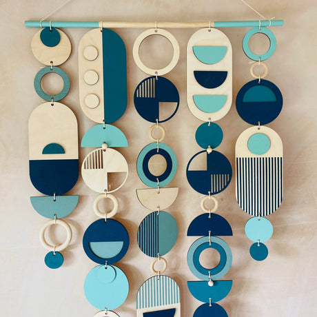 Large Blue Geometric Wall Art | Ocean Centre Piece Tapestry
