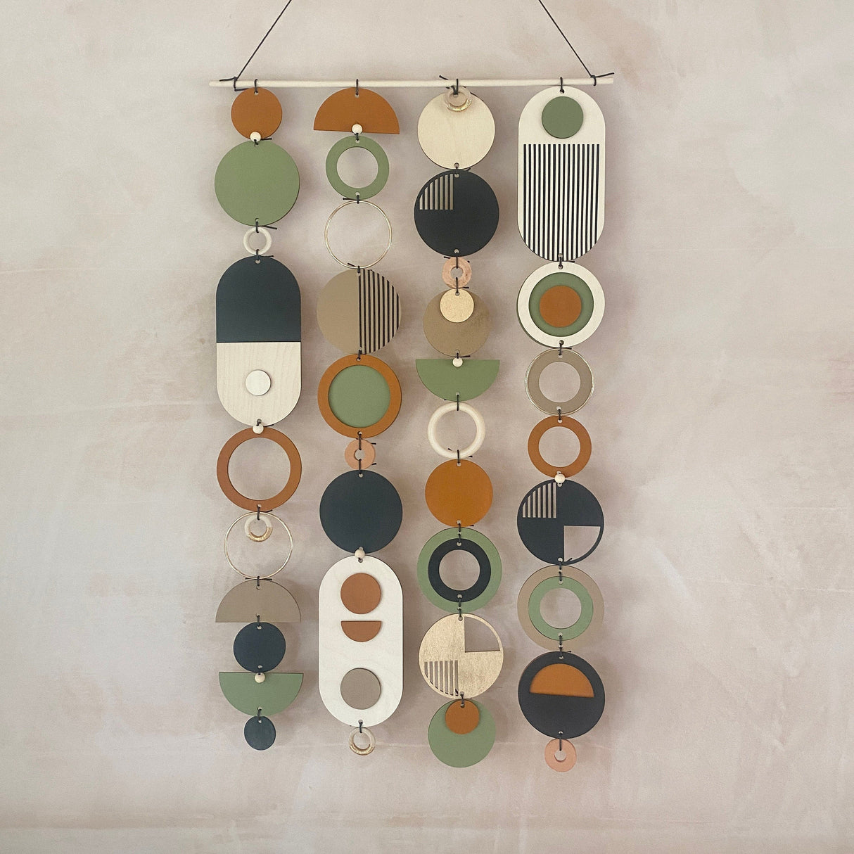 Slim Geometric Wood Wall Art | Minimal Modern Centre‑Piece Tapestry