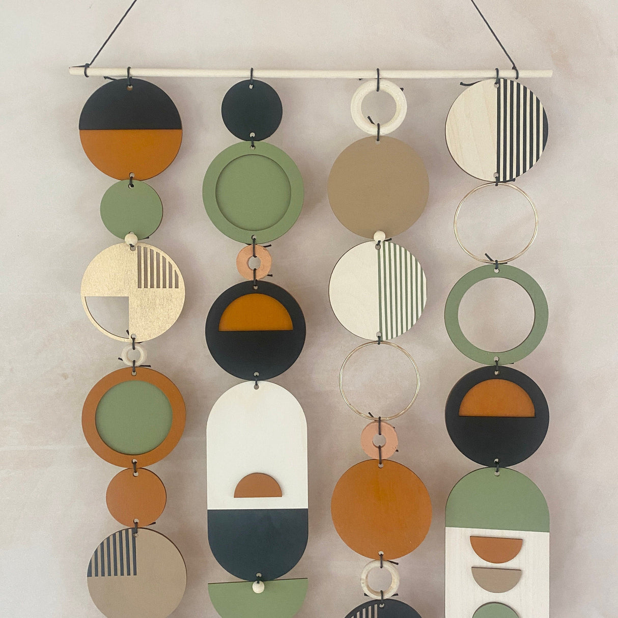 Slim Geometric Wall Art | Modern Centre Piece Wood Tapestry