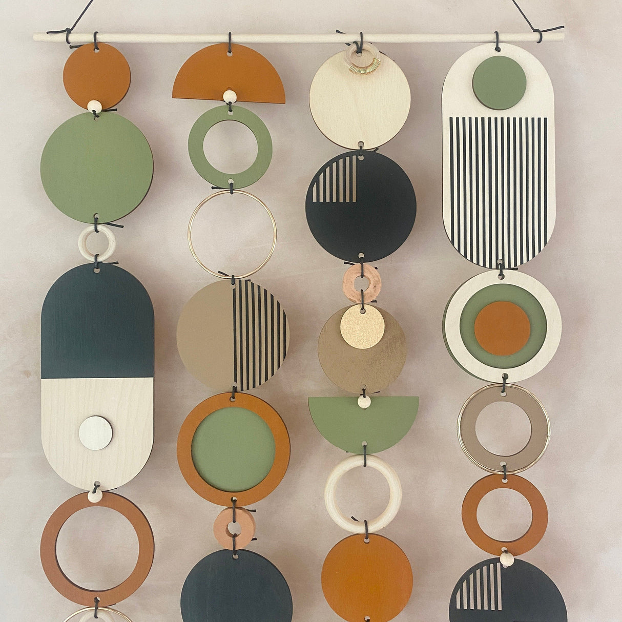 Slim Geometric Wood Wall Art | Minimal Modern Centre‑Piece Tapestry