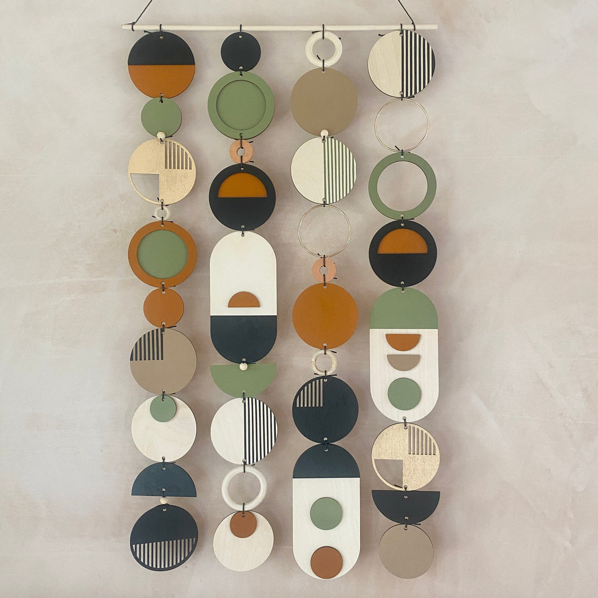 Slim Geometric Wall Art | Modern Centre Piece Wood Tapestry