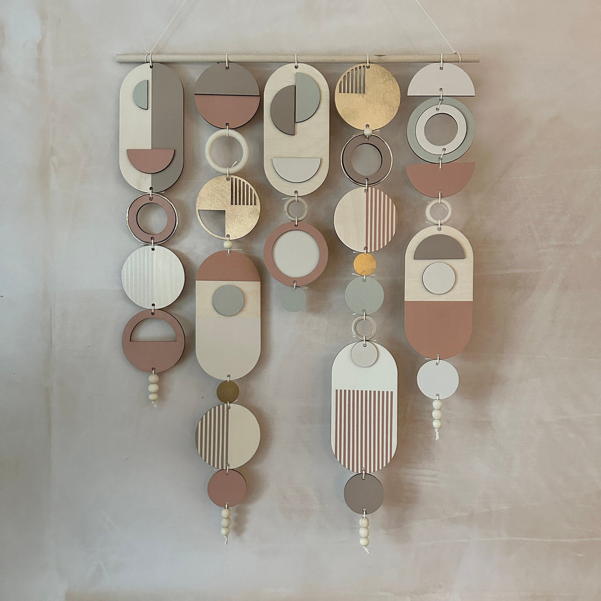 Modern Wall Art with Gold Hoop & Blush Pink Accents