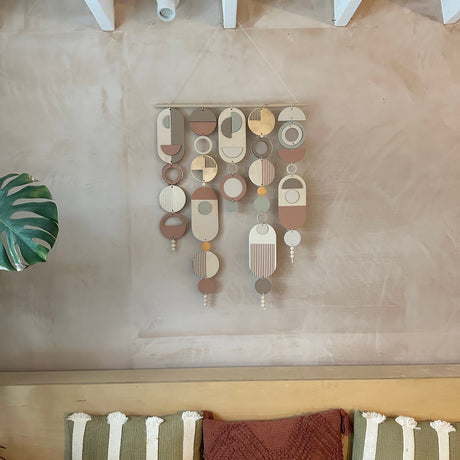Modern Wall Art with Gold Hoop & Blush Pink Accents
