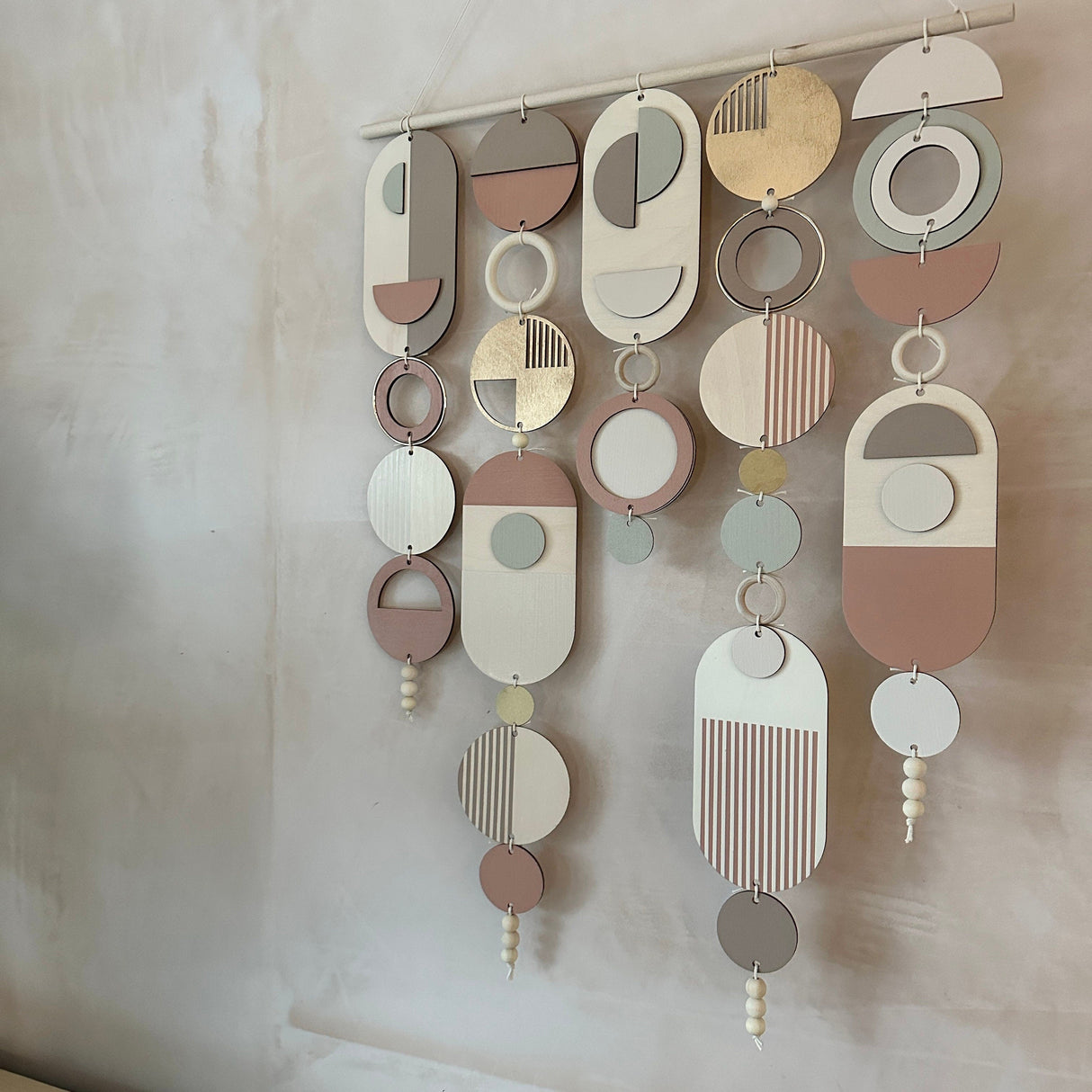 Modern Wall Art with Gold Hoop & Blush Pink Accents