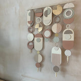 Modern Wall Art with Gold Hoop & Blush Pink Accents