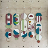 Medium Slim Geometric Wooden Wall Hanging