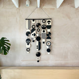 Handmade Monochrome Wooden Wall Art | Home Decor Tapestry