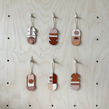 Warm Tones Small Geometric Wall Hanging – Mini Mid‑Century Wooden Art