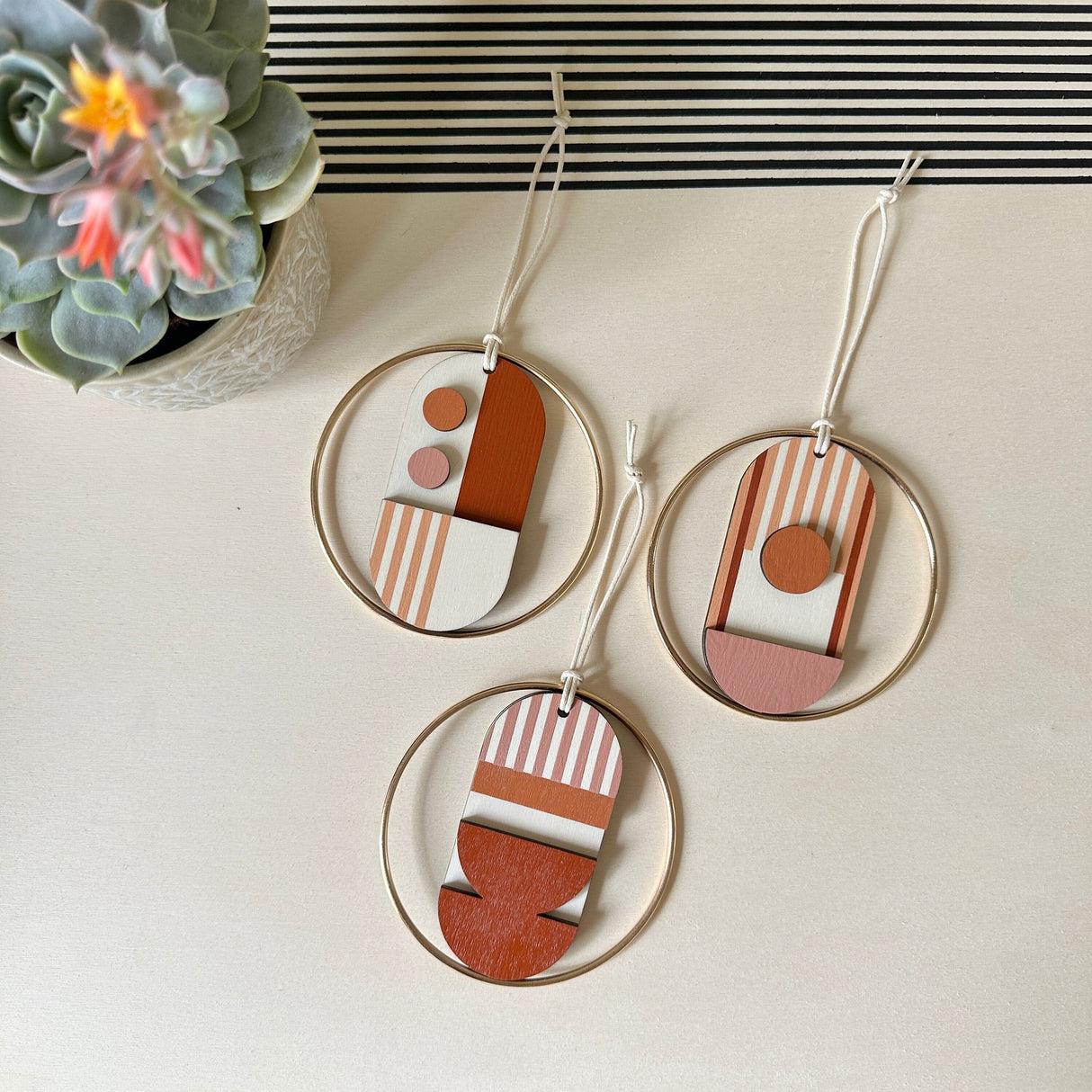 Warm Tones Small Geometric Wall Hanging