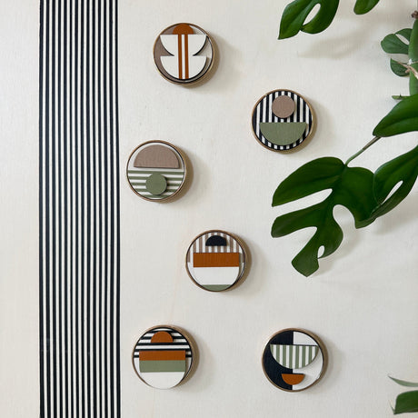 Modern Geometric Fridge Magnet - Set of 6