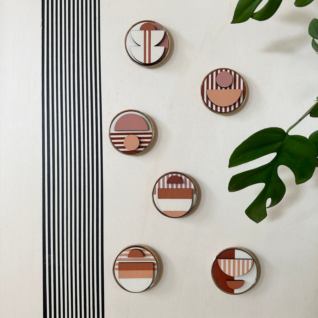 Modern Geometric Fridge Magnets - Set of 6