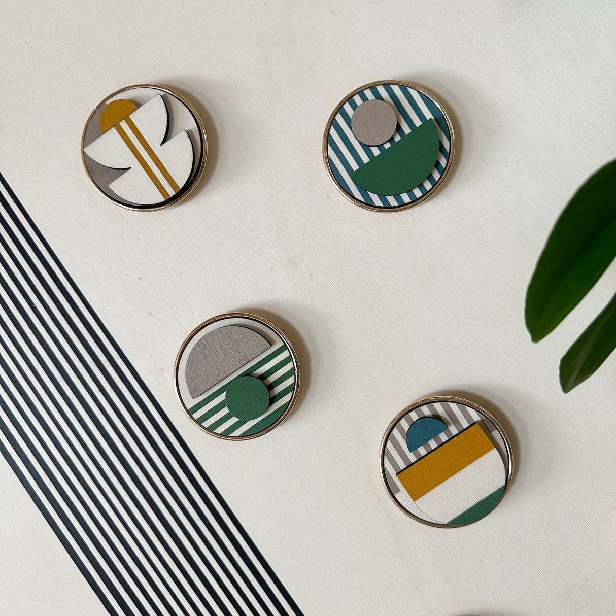 Modern Geometric Fridge Magnet - Set of 6