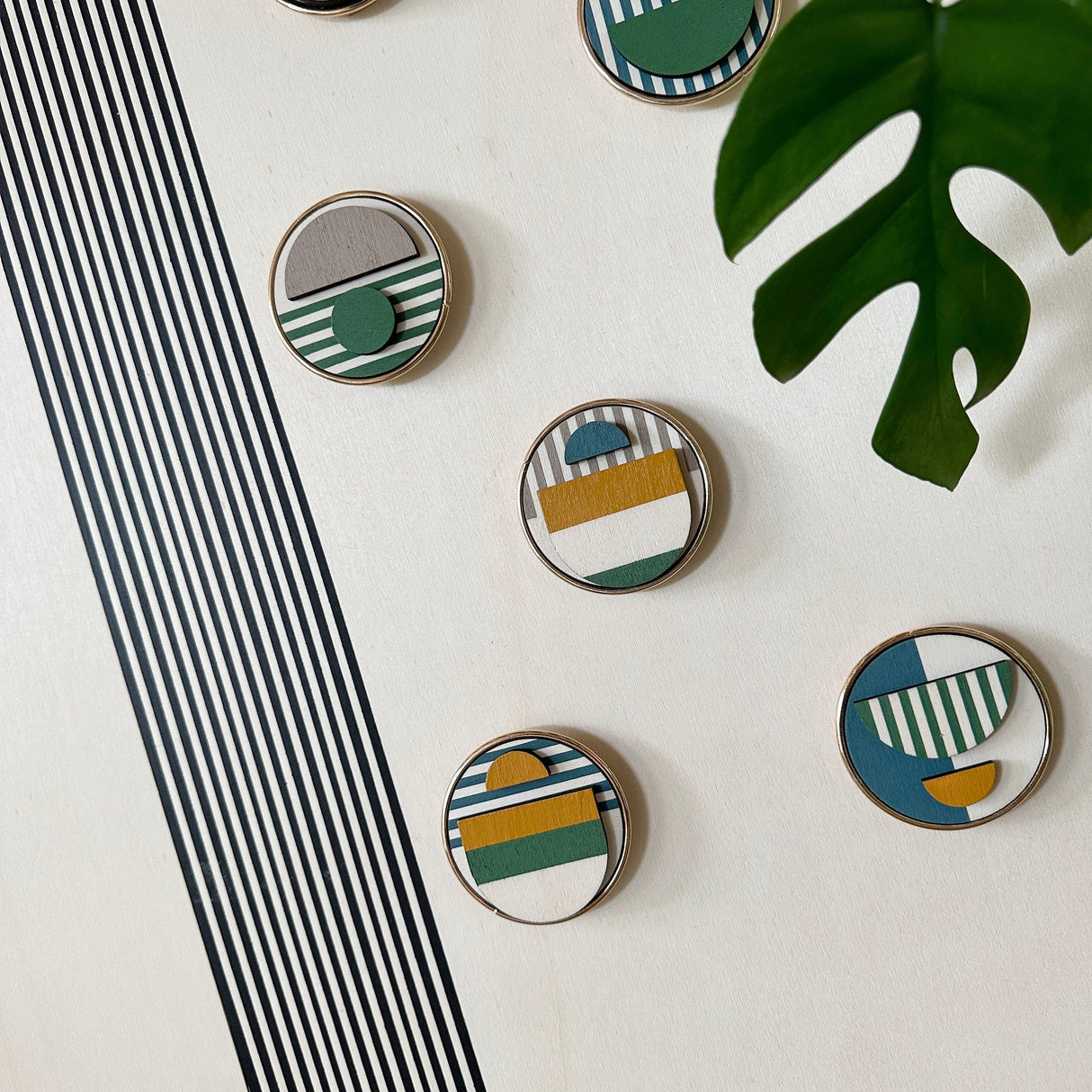 Modern Geometric Fridge Magnet - Set of 6