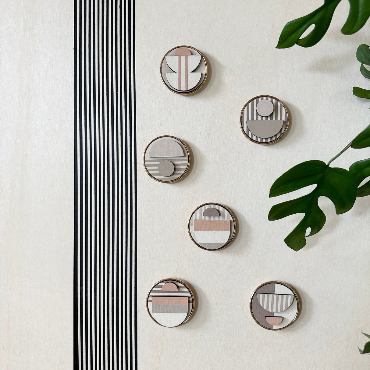 Modern Geometric Fridge Magnet - Set of 6