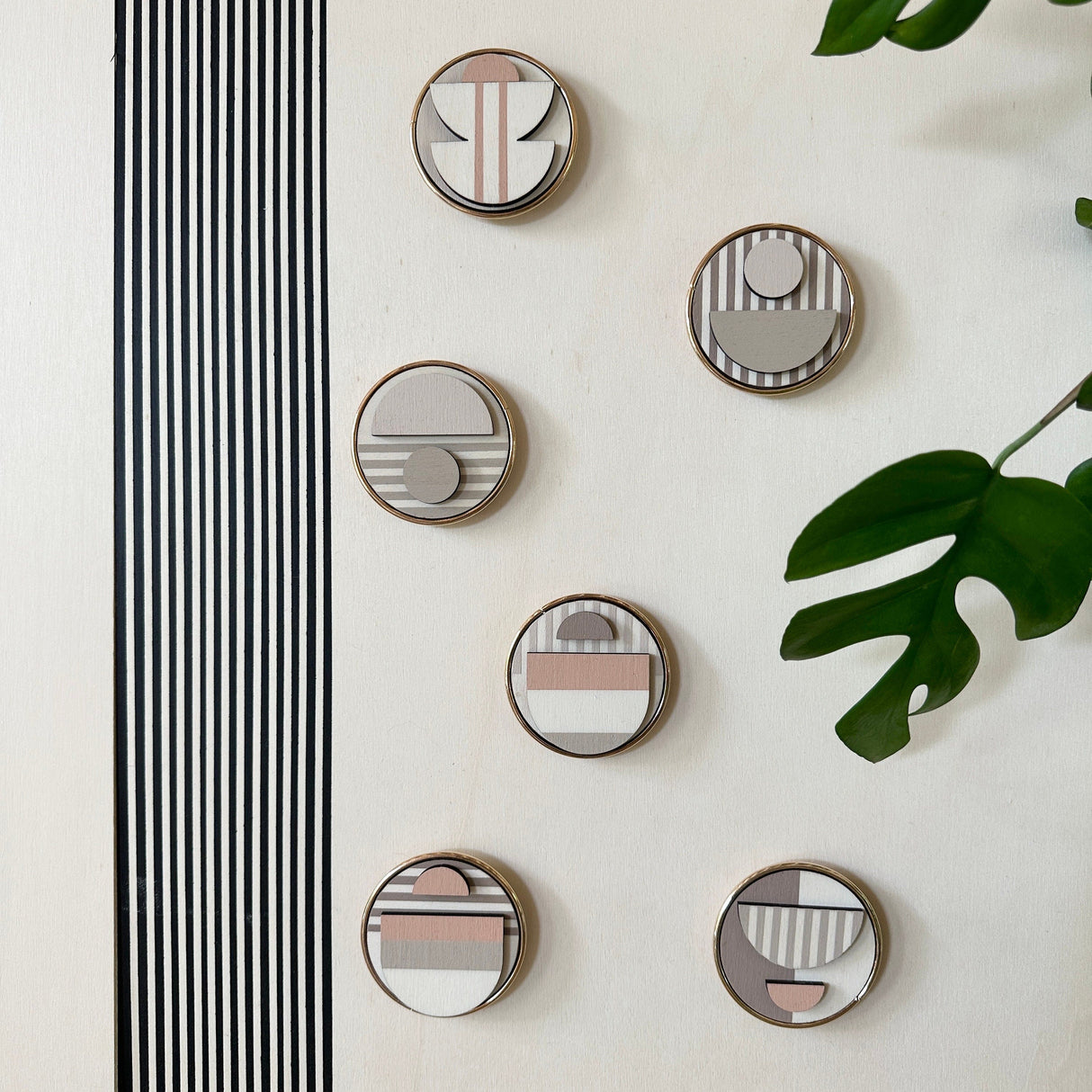 Modern Geometric Fridge Magnet - Set of 6